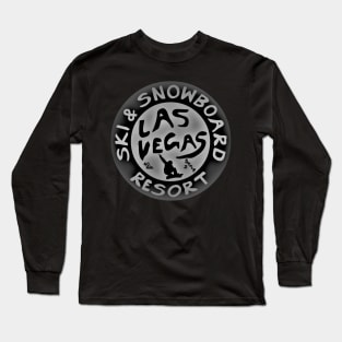 Las Vegas Ski & Snowboard Resort Gray and Black Logo Long Sleeve T-Shirt